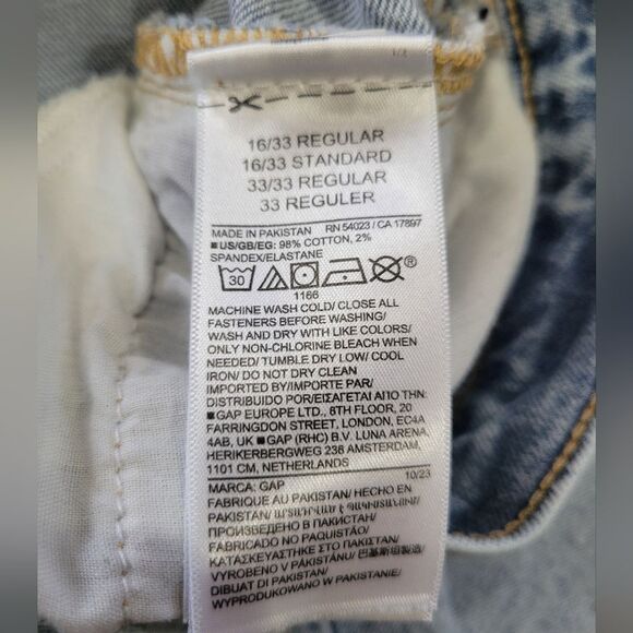 Gap High Rise Vintage Slim Jeans Size 16/33R - Picture 3 of 6